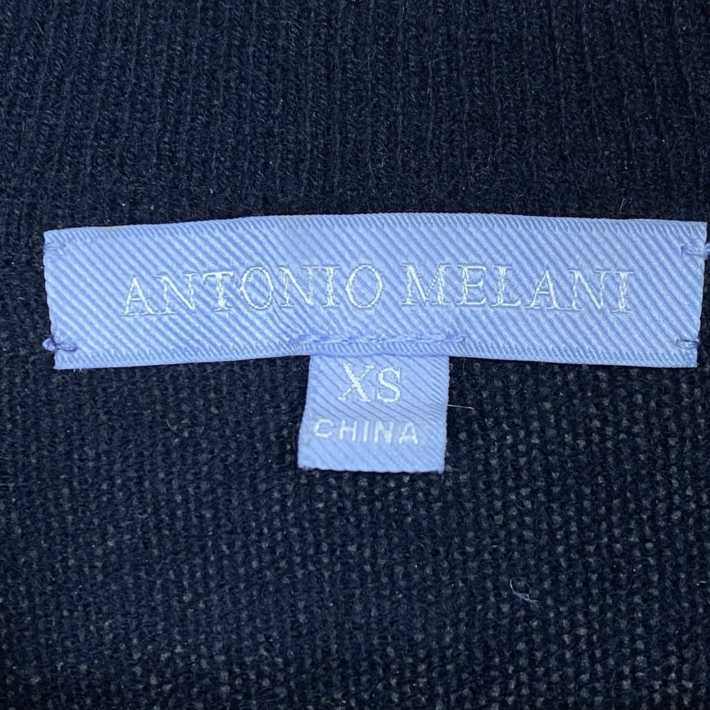 Antonio Milani Sz XS Sweater 100% Cashmere Black Quiet Luxury Office Career Work - Picture 3 of 6